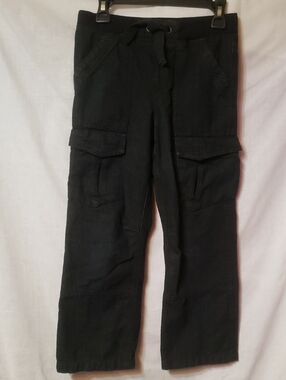 Pull On Boys Black Cargo Jeans